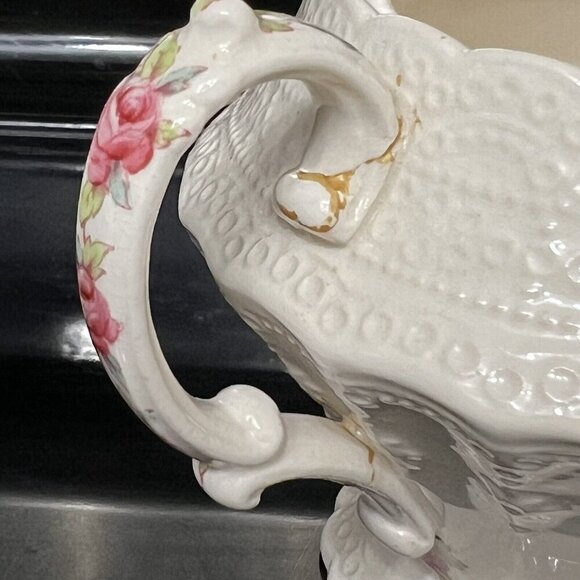 Spode's Jewel Porcelain China - Billingsley Rose Creamer and Sugar Bowl w/Lid - Picture 11 of 14